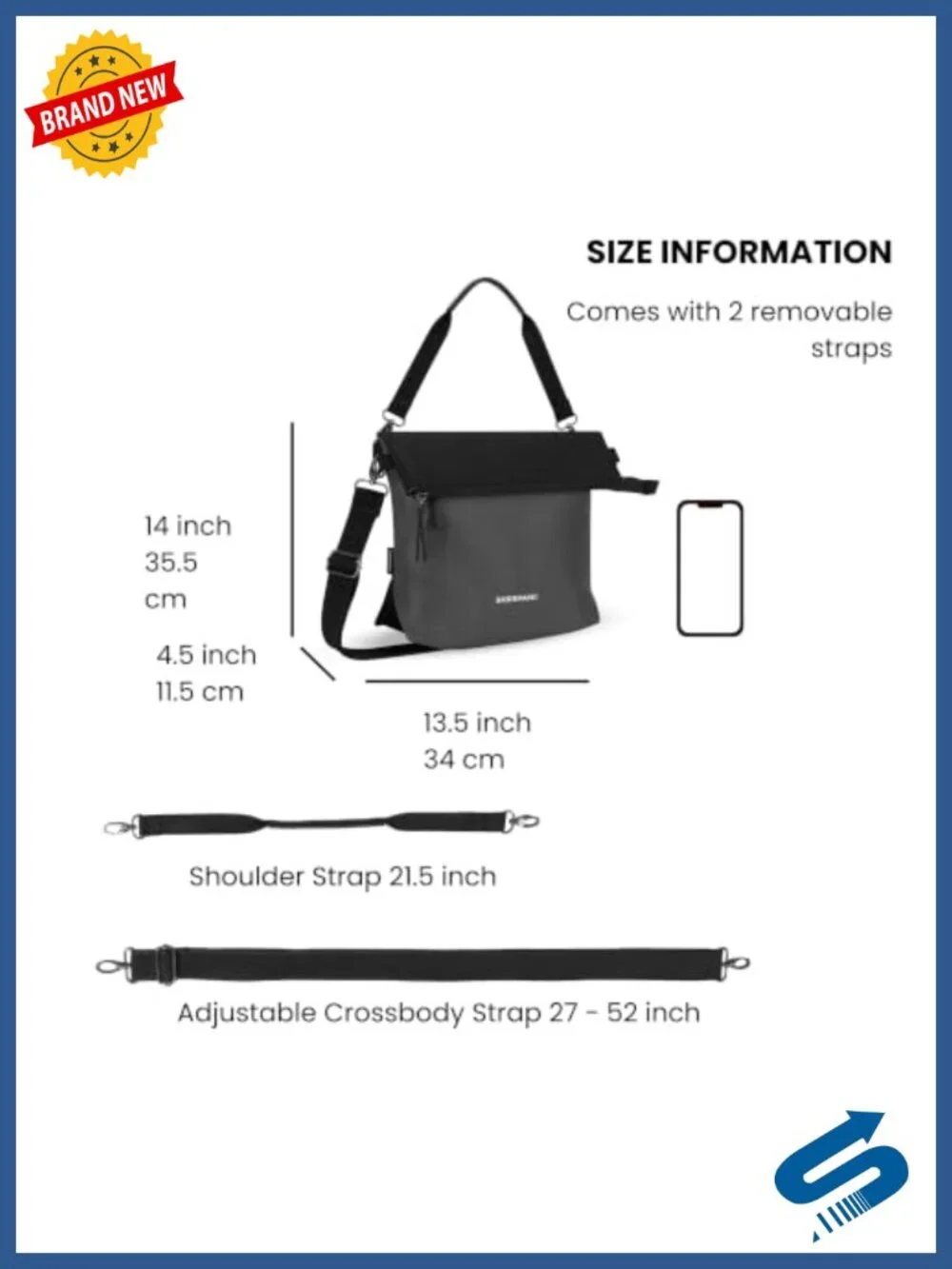 Anti-Theft Reversible Crossbody Tote with RFID Protection, Recycled Nylon,